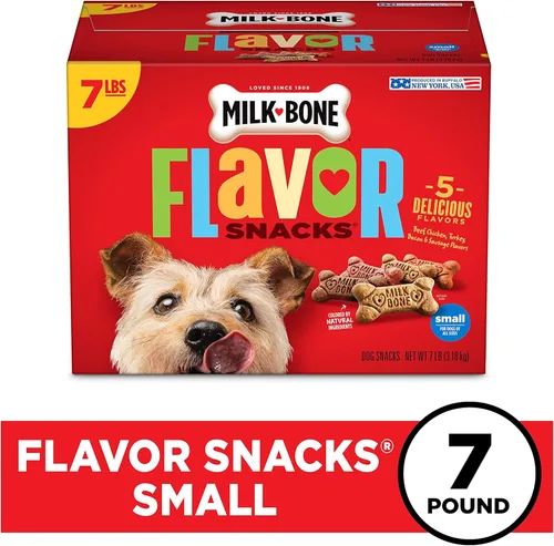 Vista 3 de Milk-Bone Flavor Snacks - Golosinas para perros pequeños, 60 onzas (paquete de 3)