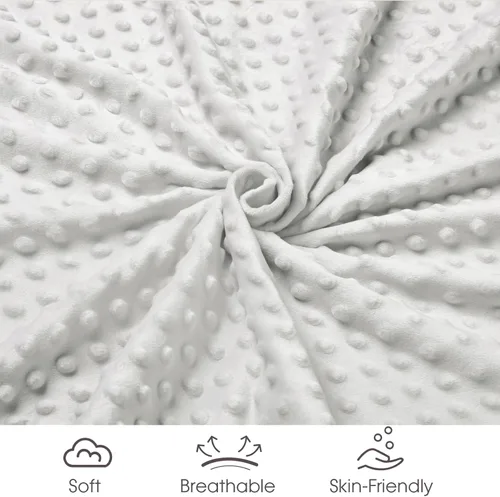 Vista 5 de david's kids Manta de microforro polar Minky para niños y niñas con doble capa y puntos elevados relajantes, transpirable y suave manta de recepción