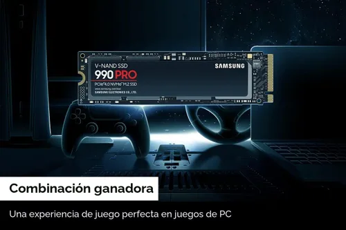Vista 4 de Samsung 990 PRO SSD 1TB PCIe 4.0 M.2 2280 Disco duro interno de estado sólido, velocidades de lectura secuencial de hasta 7,450 MB/s