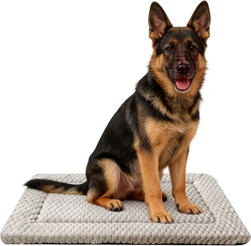 Vista 25 de Tapete de Cama para Perro - Tapetes de Cama para Jaula de Perro Reversibles, Almohadilla de Perrera Suave y Transpirable, Cama de Jaula Duradera Gris