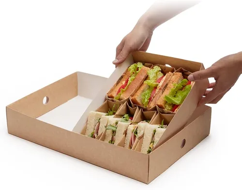 Vista 10 de Restaurantware -Inserto de 12 x 8.7 x 3.2 pulgadas para bandejas de catering, 10 insertos resistentes a la grasa para cajas de catering - Inserto