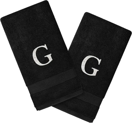 Personalized Passion Juego de 2 toallas de mano con monograma, 16 x 27 pulgadas, algodón turco altamente absorbente y suave, toallas de mano con