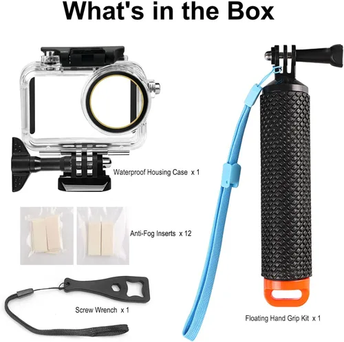 Vista 2 de SUNDO Funda protectora compatible con cámara DJI Action 5 Pro/Action 4/Action 3, 164.0 ft/164 pies, cubierta impermeable para buceo profundo, buceo