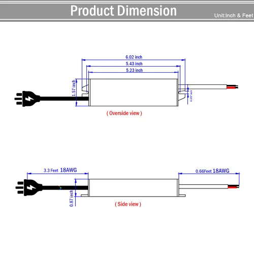 Vista 7 de Transformador de 12 V 60 W Fuente de alimentación LED Adaptador de bajo voltaje, diseño ultra delgado AC90-130 V a DC12 V 5 A 60 vatios controlador