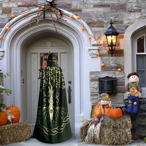 Vista 5 de Capa con capucha de Halloween para adultos, hombres y mujeres, sudaderas con capucha de Navidad, disfraces de cosplay