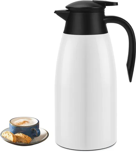 Vista 9 de Jarra de café de 70 onzas con aislamiento térmico de acero inoxidable para café, agua caliente, té, bebidas calientes, mantiene 12 horas calientes