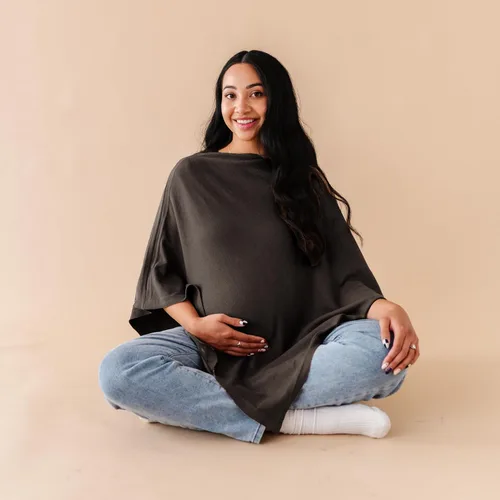 Vista 7 de MakeMake Organics Pareo de lactancia de punto transpirable para lactancia materna – Suave certificado GOTS algodón orgánico cubierta para lactancia