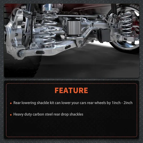 Vista 6 de labwork Kit de grilletes de acero de caída trasera de 1 pulgada a 2 pulgadas de repuesto para Ford F150 2WD 4WD 2009-2023