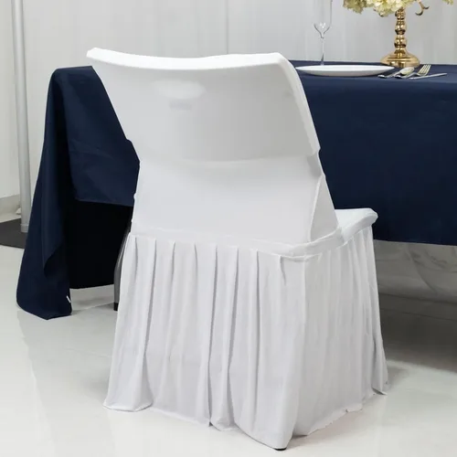 Vista 34 de Efavormart - Funda para silla plegable elástica de elastano, ajustable, para cenas, eventos, bodas, fiestas, banquetes, catering, color beige