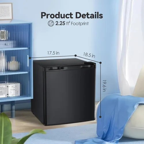 Vista 5 de Congelador vertical pequeño de 1.1 pies cúbicos, mini congelador compacto con estantes extraíbles, termostato ajustable, bisagra de puerta