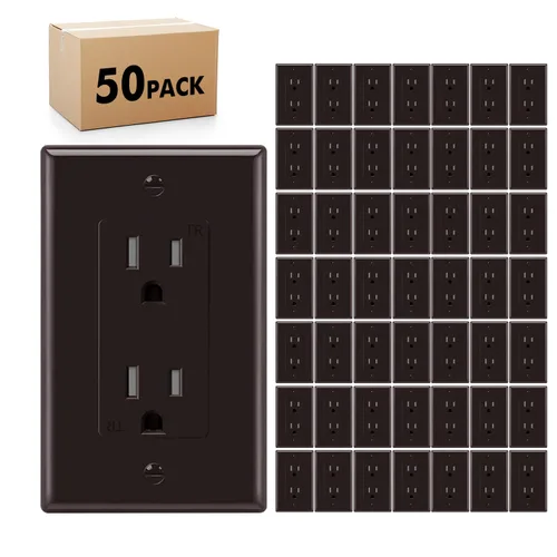 Vista 11 de Micmi Toma de corriente decorativa resistente a manipulaciones, toma de corriente eléctrica decorativa, 15 amperios, 125 voltios, conexión a tierra