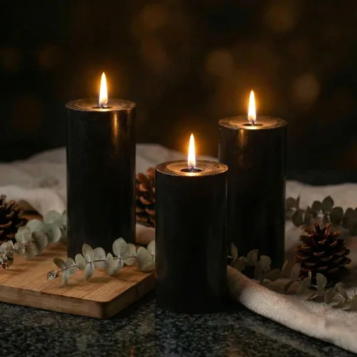 Vista 67 de Richland Juego de 2 velas de pilar azul claro de 3 x 9 pulgadas sin perfume para bodas, hogar, vacaciones, relajación, iglesia spa