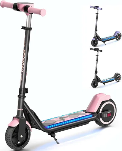 Vista 11 de ECOROAD EK6 Scooter eléctrico para niños para velocidades de 6-12, 3/6/10 mph para máxima comodidad, scooter eléctrico de altura ajustable, 150 W