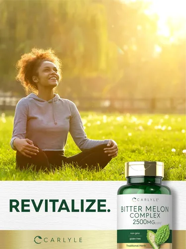 Vista 7 de Carlyle - Cápsulas de Melón Amargo 2500 mg 200 unidades Extracto sin OMG y sin gluten Suplemento complejo