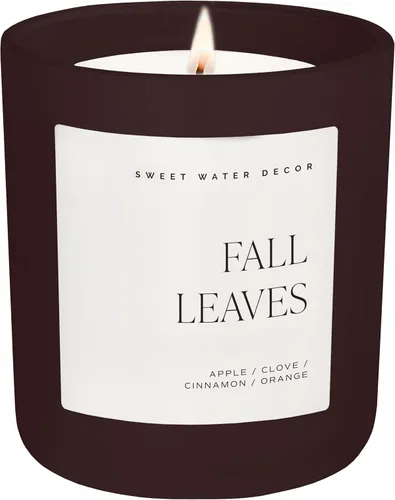 Vista 12 de Sweet Water Decor Vela de otoño para el hogar, perfumada - Manzana Maple & Bourbon - Vela de cera de soja de larga duración 70 horas de combustión
