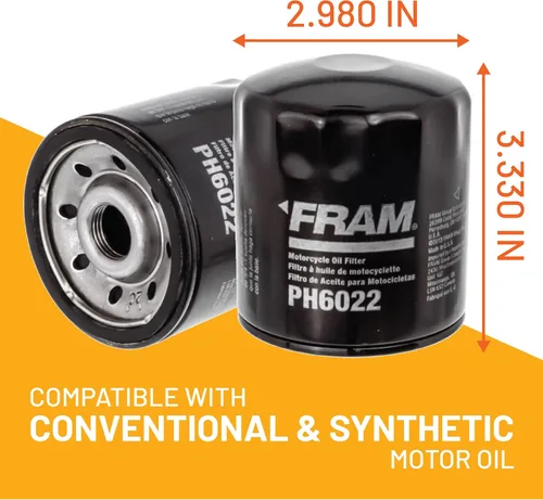 Vista 3 de Filtro de aceite Fram Extra Guard PH6022, giratorio, de intervalo de cambio de 10,000 millas, para reemplazo automotriz, filtro de aceite del motor
