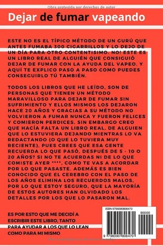 Vista 2 de Cómo dejar de fumar vapeando Método para dejar el tabaco para gente vaga (Spanish Edition)