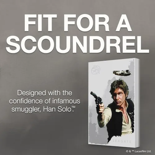 Vista 3 de Seagate Han Solo SE FireCuda - Disco duro externo de 2 TB - USB 32 iluminación LED RGB personalizable blanco funciona con PC Mac Playstation y Xbox