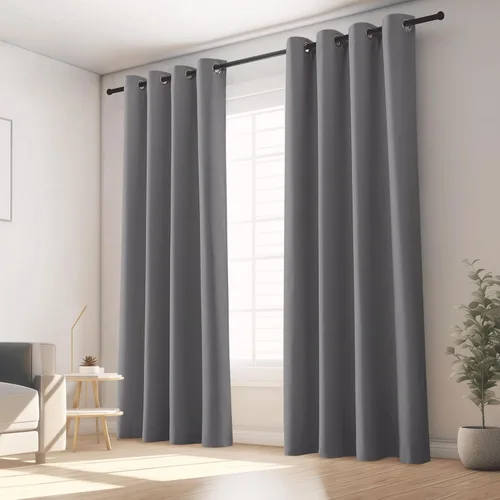 Vista 118 de KGORGE - Cortinas opacas grises para dormitorio 2 paneles, 42 x 63 pulgadas con ojales, cortinas de oscurecimiento de habitación con aislamiento