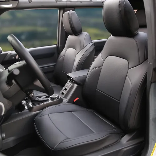 Mabett Fundas de asiento con respaldo y reposabrazos para accesorios Ford Bronco 2021 2022 2023 2024 4 puertas juego completo de fundas interiores