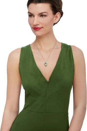 Vista 2 de Ross-Simons Collar con dije de topacio azul cielo de 6.25 quilates y peridoto de 2.00 quilates en plata de ley. 18 pulgadas, Gema, multi