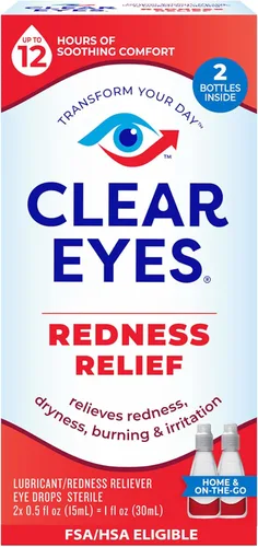 Vista 10 de Clear Eyes Alivio del Enrojecimiento Gotas Lubricantes para los Ojos para Alivio del Enrojecimiento, 0.5 oz