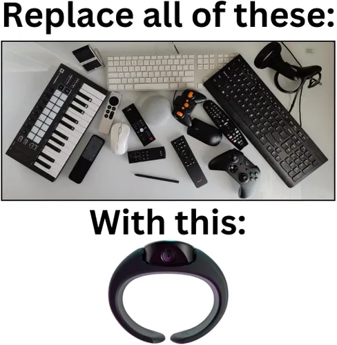Vista 2 de TapXR - Teclado gastado por la muñeca, AirMouse y controlador para VR, AR, MR, tabletas, PC, portátiles, reloj inteligente, teléfonos inteligentes