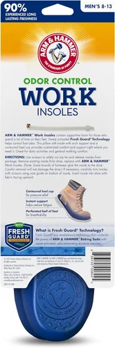 Vista 2 de Arm & Hammer Plantillas de trabajo de espuma viscoelástica para hombres y mujeres, par de insertos de espuma viscoelástica antifatiga con soporte