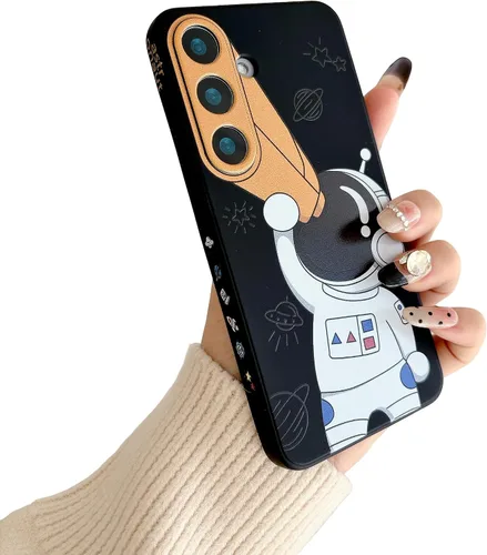 Vista 15 de Yonds Queen para Samsung Galaxy S21 Funda Linda, Cubierta de Parachoques Elegante con Diseño de Astronauta de Dibujos Animados, Espacio, Luna