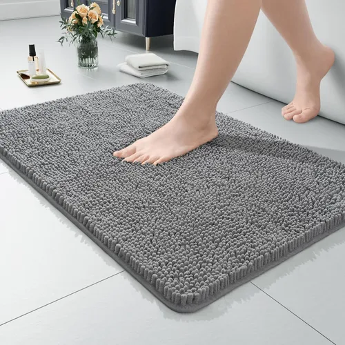 Vista 44 de LOCHAS Luxury Bathroom Rug Shaggy Bath Mat 24 x 17 Inch, Beige