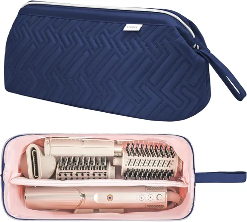 Vista 8 de Leudes Bolsa de viaje para herramientas para el cabello, estuche de transporte portátil de tiburón Flexstyle, estuche para secadora de pelo de Verde
