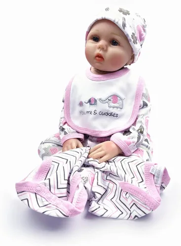 Vista 4 de Ropa de muñeca Reborn de 22 pulgadas, accesorios de elefante, juego de 5 piezas para muñecas Reborn de 20 a 22 pulgadas, ropa a juego