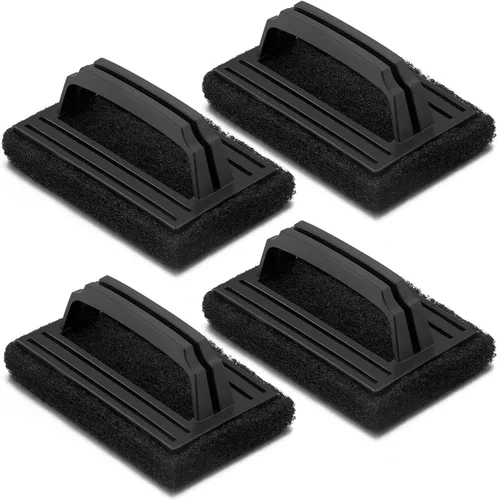 HaSteeL - Kit de limpieza de 4 piezas, limpiador de parrilla HaSteeL con asa, cepillo de limpieza de parrilla superior plana resistente para