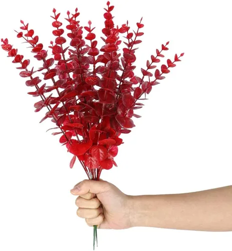 Vista 7 de Sivya Artificial Eucalyptus Stems Real Touch Faux Eucalyptus Stems, Artificial Eucalyptus Leaves for Vase Wedding Bouquet Centerpiece Home Decor