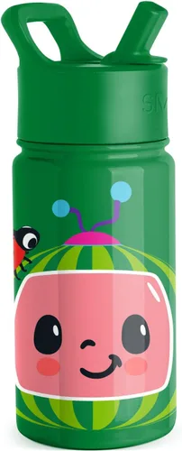 Vista 49 de Simple Modern - Botella de agua para niños de la colección Summit con tapa con pajilla Taza aislada de acero inoxidable de 14 onzas para niños