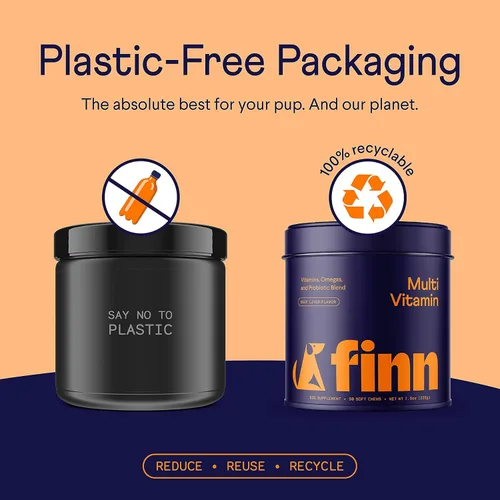 Vista 5 de Finn Multivitamínico todo en 1 para perros – Multi diario con probióticos, omegas y nutrientes para apoyar el bienestar diario – 90 masticables