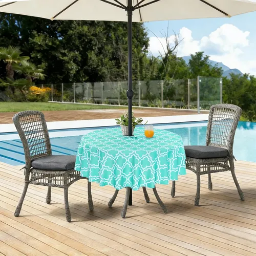 Vista 6 de Poise3EHome - Mantel impermeable antiderrames para exteriores e interiores, para camping, picnic, té de la tarde, asados, flores