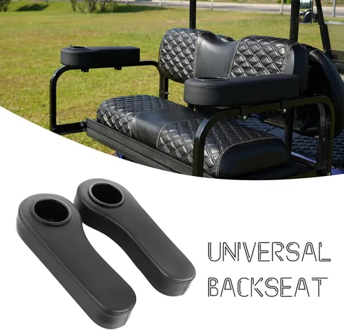 Vista 2 de Reposabrazos abatibles con portavasos para carrito de golf, kit de asiento trasero de repuesto de 1 pulgada y 0.78 pulgadas, tubo cuadrado, sin