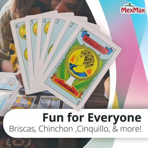 Vista 6 de CHAMPS Naipes españoles Baraja Espaola original Baraja de plástico Juego de cartas mexicano (paquete de 4)