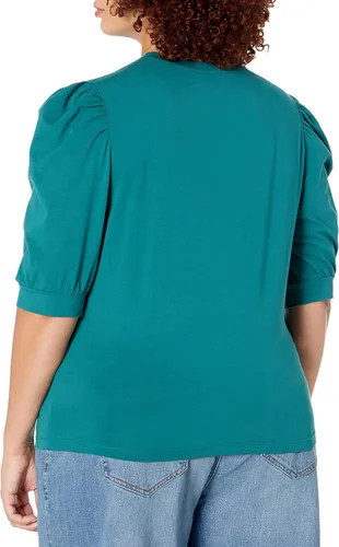 Vista 5 de The Drop Women's Mariko Puff-Sleeve Crew-Neck Stretch Jersey T-Shirt