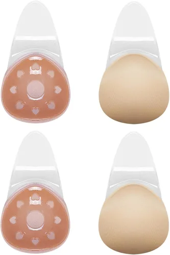 LANQKUISZ Sujetador adhesivo, brasier adhesivo, brasier transpirable, sin tirantes, sin espalda, invisible y reutilizable para mujer