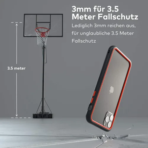 Vista 2 de RhinoShield CrashGuard NX - Funda protectora de diseño delgado absorbente de golpes compatible con iPhone 11 Pro Max, protección contra caídas de 11
