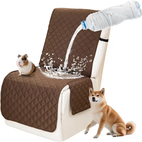 Vista 126 de Fundas impermeables para sofá reclinable seccional en forma de L, 7 piezas, antideslizantes, lavables, juego de fundas reclinables para mascotas