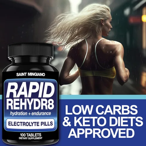 Vista 5 de Rapid Rehydr8 Suplementos de electrolitos 100 cápsulas – Pastillas de hidratación, prevención de altitud, calambres y apoya la resistencia