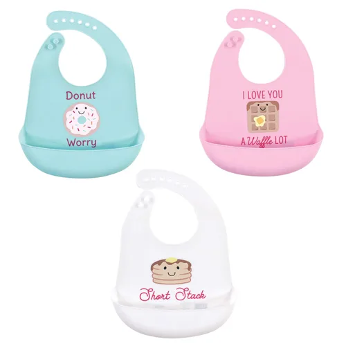 Vista 30 de Hudson Baby Baberos de silicona unisex para bebé, Apple Of My Eye, talla única