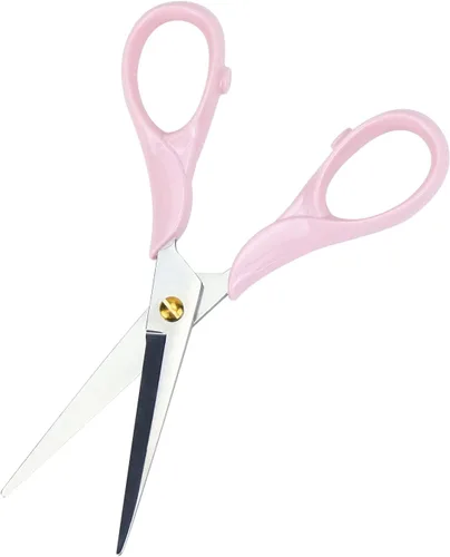 Vista 9 de Koqye Tijeras elegantes multiusos, tijeras de acero inoxidable con mango acrílico, herramienta de corte de papel de papelería para oficina, hogar