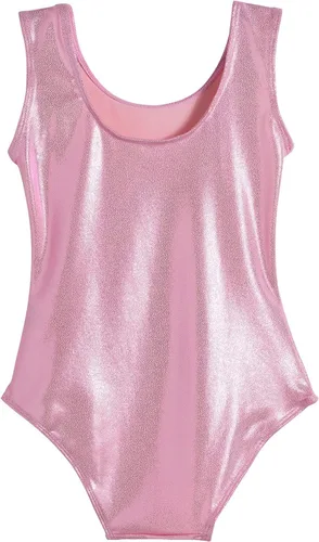 Vista 2 de Domusgo Leotardos de gimnasia para niñas, trajes de un solo pieza brillantes para hacer tumbling