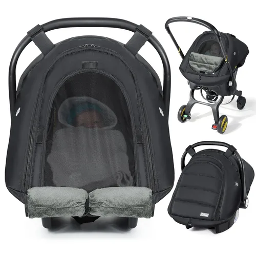 Vista 10 de Orzbow Funda de Asiento de Coche para Bebé Invierno - Funda Impermeable para Asiento de Coche para Asientos de Coche y Cochecitos Doona, Toldo