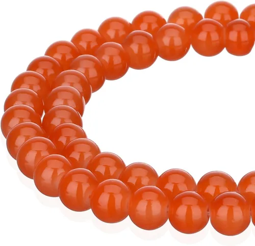 Vista 30 de RUBYCA 1 hebra 10MM Jade imitación ronda pintado recubierto de cuentas de vidrio DIY fabricación de joyas bebé rosa