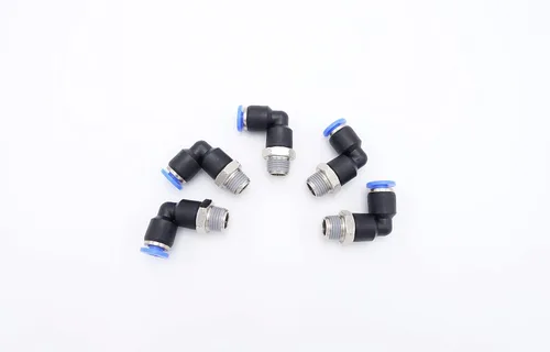 Vista 24 de Accesorio de Conexión por Empuje 1/2" Tubo OD x 1/2" Rosca Macho NPT, Codo Neumático Macho para Línea de Aire y Agua de 90 Grados con Giratorio